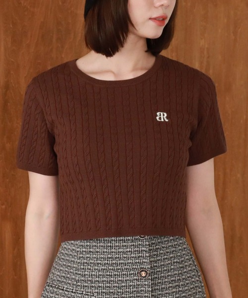 archives(アルシーヴ)の「コンパクトケーブルニット(ニット/セーター・レディース・ブラック/アイボリー/ブルーグレー/オレンジ/ブラウン・MEDIUM)」の5枚目の写真