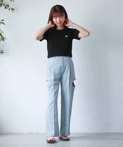 archives(アルシーヴ)の「コンパクトケーブルニット(ニット/セーター・レディース・ブラック/アイボリー/ブルーグレー/オレンジ/ブラウン・MEDIUM)」の8枚目の写真