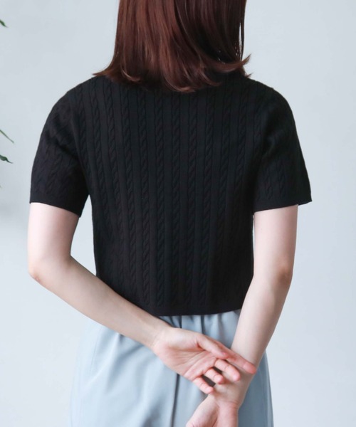 archives(アルシーヴ)の「コンパクトケーブルニット(ニット/セーター・レディース・ブラック/アイボリー/ブルーグレー/オレンジ/ブラウン・MEDIUM)」の15枚目の写真