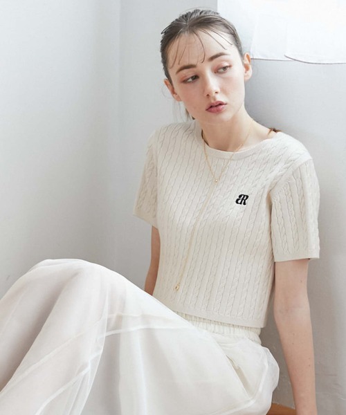 archives(アルシーヴ)の「コンパクトケーブルニット(ニット/セーター・レディース・ブラック/アイボリー/ブルーグレー/オレンジ/ブラウン・MEDIUM)」の6枚目の写真