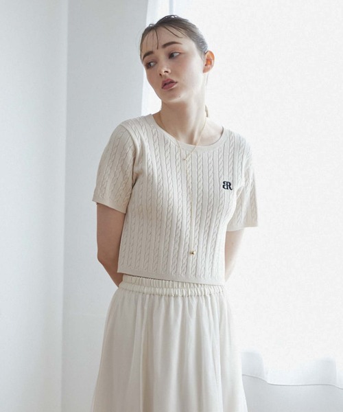 archives(アルシーヴ)の「コンパクトケーブルニット(ニット/セーター・レディース・ブラック/アイボリー/ブルーグレー/オレンジ/ブラウン・MEDIUM)」の17枚目の写真