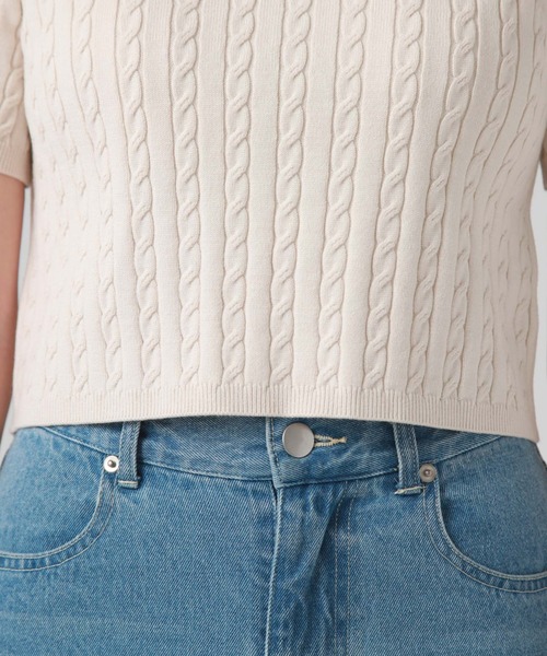 archives(アルシーヴ)の「コンパクトケーブルニット(ニット/セーター・レディース・ブラック/アイボリー/ブルーグレー/オレンジ/ブラウン・MEDIUM)」の22枚目の写真