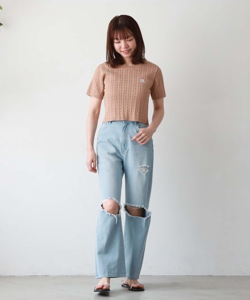 archives(アルシーヴ)の「コンパクトケーブルニット(ニット/セーター・レディース・ブラック/アイボリー/ブルーグレー/オレンジ/ブラウン・MEDIUM)」の12枚目の写真