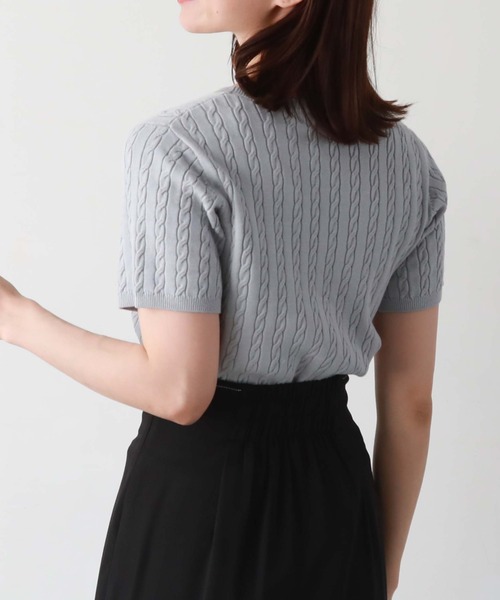 archives(アルシーヴ)の「コンパクトケーブルニット(ニット/セーター・レディース・ブラック/アイボリー/ブルーグレー/オレンジ/ブラウン・MEDIUM)」の14枚目の写真