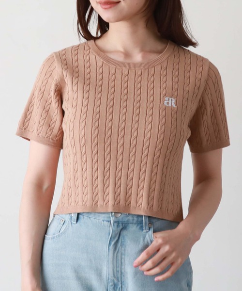 archives(アルシーヴ)の「コンパクトケーブルニット(ニット/セーター・レディース・ブラック/アイボリー/ブルーグレー/オレンジ/ブラウン・MEDIUM)」の9枚目の写真