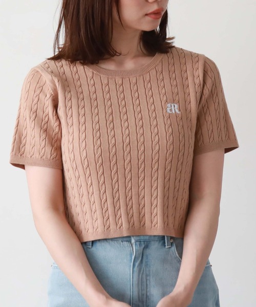 archives(アルシーヴ)の「コンパクトケーブルニット(ニット/セーター・レディース・ブラック/アイボリー/ブルーグレー/オレンジ/ブラウン・MEDIUM)」の7枚目の写真