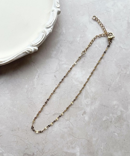 CERCA（チェルカ）の「urbanfemine./[サージカルステンレス]デザインチェーンアンクレット U7026（アンクレット・レディース・イエローゴールド/ホワイトゴールド/ピンクゴールド・FREE）」の6枚目の写真