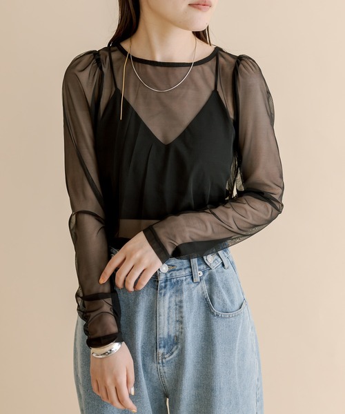 mline（エムライン）の「[mline]チュールトップス（シャツ