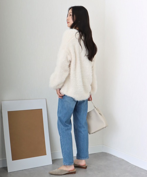 libelle more(リベル モア)の「シャギーニットカーディガン(カーディガン/ボレロ・レディース・ベージュ/ダークグレー/マスタード/アイボリー/ブルーグリーン・L/M)」の8枚目の写真