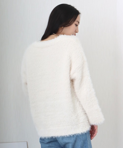 libelle more(リベル モア)の「シャギーニットカーディガン(カーディガン/ボレロ・レディース・ベージュ/ダークグレー/マスタード/アイボリー/ブルーグリーン・L/M)」の12枚目の写真