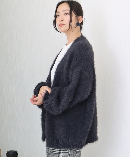 libelle more(リベル モア)の「シャギーニットカーディガン(カーディガン/ボレロ・レディース・ベージュ/ダークグレー/マスタード/アイボリー/ブルーグリーン・L/M)」の21枚目の写真