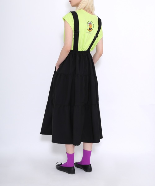 PUNYUS（プニュズ）の「2WAYサロペットティアードワンピース（ワンピース・レディース・ブラック/サックスブルー/アイボリー・3/4/1/2）」の10枚目の写真