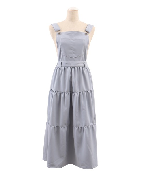 PUNYUS（プニュズ）の「2WAYサロペットティアードワンピース（ワンピース・レディース・ブラック/サックスブルー/アイボリー・3/4/1/2）」の15枚目の写真