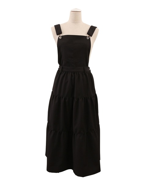 PUNYUS（プニュズ）の「2WAYサロペットティアードワンピース（ワンピース・レディース・ブラック/サックスブルー/アイボリー・3/4/1/2）」の19枚目の写真