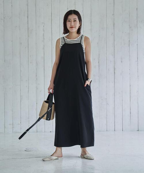 coen（コーエン）の「Iラインキャミワンピース（ワンピース・レディース・ブラック/コバルトブルー・M/L）」の4枚目の写真
