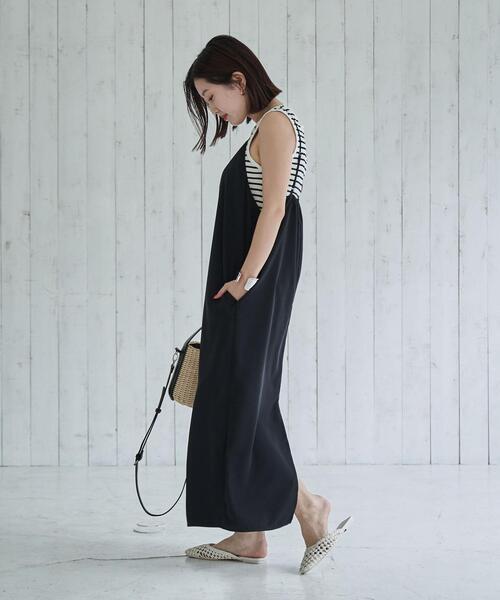 coen（コーエン）の「Iラインキャミワンピース（ワンピース・レディース・ブラック/コバルトブルー・M/L）」の5枚目の写真