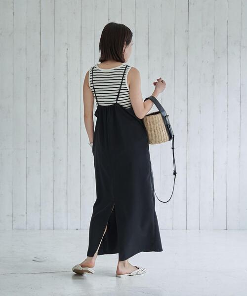 coen（コーエン）の「Iラインキャミワンピース（ワンピース・レディース・ブラック/コバルトブルー・M/L）」の7枚目の写真