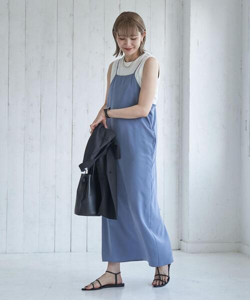 coen（コーエン）の「Iラインキャミワンピース（ワンピース・レディース・ブラック/コバルトブルー・M/L）」の15枚目の写真