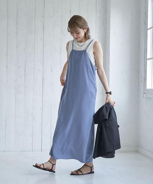 coen（コーエン）の「Iラインキャミワンピース（ワンピース・レディース・ブラック/コバルトブルー・M/L）」の18枚目の写真