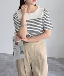 fredy emue | テレコパネルボーダープルオーバーカットソー(Tシャツ/カットソー)