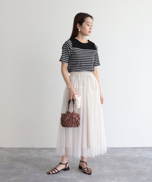 fredy emue（フレディエミュ）の「テレコパネルボーダープルオーバーカットソー（Tシャツ/カットソー・レディース・ブラック系その他/グレー系その他/ホワイト系その他・38）」の21枚目の写真