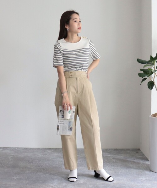 fredy emue（フレディエミュ）の「テレコパネルボーダープルオーバーカットソー（Tシャツ/カットソー・レディース・ブラック系その他/グレー系その他/ホワイト系その他・38）」の15枚目の写真