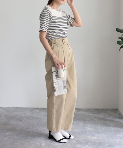 fredy emue（フレディエミュ）の「テレコパネルボーダープルオーバーカットソー（Tシャツ/カットソー・レディース・ブラック系その他/グレー系その他/ホワイト系その他・38）」の5枚目の写真