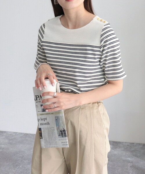 fredy emue（フレディエミュ）の「テレコパネルボーダープルオーバーカットソー（Tシャツ/カットソー・レディース・ブラック系その他/グレー系その他/ホワイト系その他・38）」の19枚目の写真