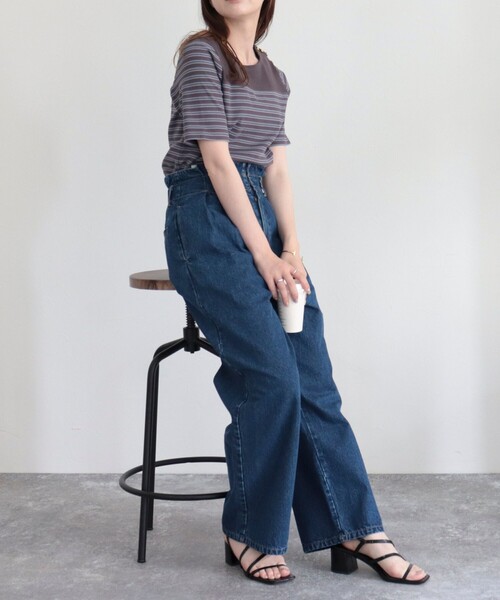 fredy emue（フレディエミュ）の「テレコパネルボーダープルオーバーカットソー（Tシャツ/カットソー・レディース・ブラック系その他/グレー系その他/ホワイト系その他・38）」の6枚目の写真