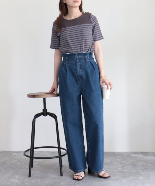 fredy emue（フレディエミュ）の「テレコパネルボーダープルオーバーカットソー（Tシャツ/カットソー・レディース・ブラック系その他/グレー系その他/ホワイト系その他・38）」の13枚目の写真