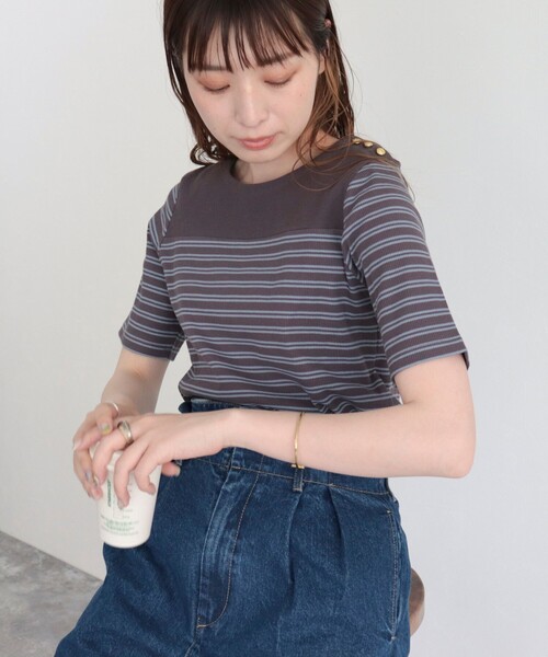 fredy emue（フレディエミュ）の「テレコパネルボーダープルオーバーカットソー（Tシャツ/カットソー・レディース・ブラック系その他/グレー系その他/ホワイト系その他・38）」の20枚目の写真