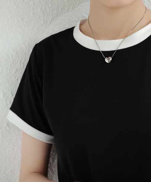 MAISON DE THERESE(メゾン ド テレーズ)の「バイカラーグルシャツーネックニットTシャツ(Tシャツ/カットソー・レディース・ピンク/ホワイト/ブルー/グレー/ブラック・M)」の19枚目の写真