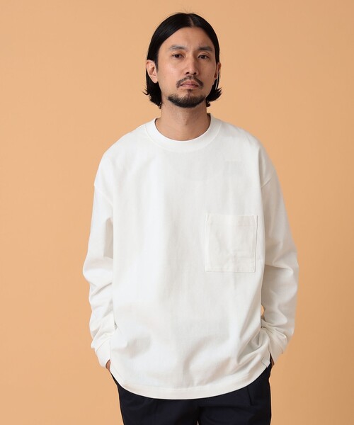 BEAMS LIGHTS(ビームスライツ)の「BEAMS LIGHTS / エクストラ ヘビーウェイト ロングスリーブ Tシャツ(Tシャツ/カットソー・メンズ・ホワイト/ブラウン/ライトブルー・SMALL/MEDIUM/LARGE)」の2枚目の写真