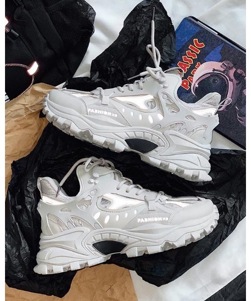 Burner（バーナー）の「【OKUOKU Recommend Select】　ワンカラー厚底ダッドスニーカー　oku-shoes-689306185531-55 M（スニーカー・レディース・ブラック/ホワイト系その他/ベージュ/ホワイト・40/41/42/39/43）」の6枚目の写真