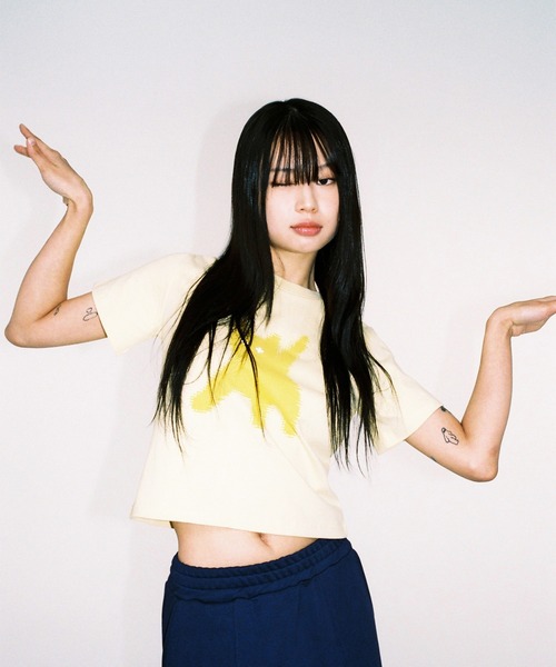 aeae Flashed Cats Eye Crop Tシャツ ホワイト 白 ☆送料・関税込☆AEAE☆FLASHED CATS EYE CROP T-SHIRTS☆ (AEAE