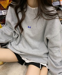 シンボルマーク シンプル ワンポイント オーバーサイズ スウェット ビッグシルエットトレーナー ロンT