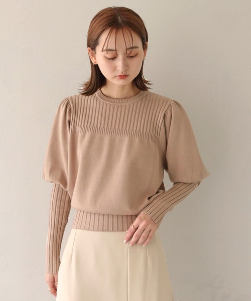CLEIO(クレイオ)の「【CLEIO】ランダムリブパフスリーブニット(ニット/セーター・レディース・アイボリー/カーキ/ベージュ・FREE)」の17枚目の写真