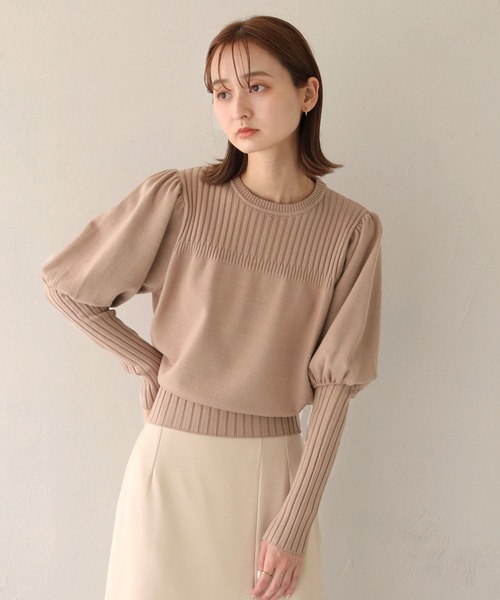 CLEIO(クレイオ)の「【CLEIO】ランダムリブパフスリーブニット(ニット/セーター・レディース・アイボリー/カーキ/ベージュ・FREE)」の20枚目の写真