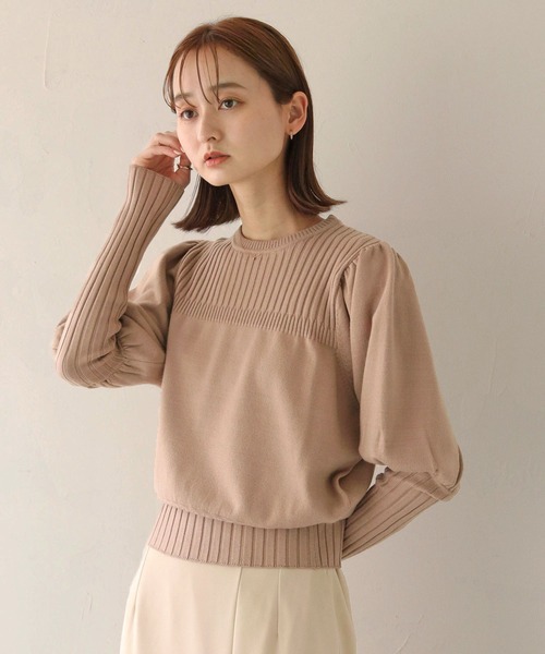 CLEIO(クレイオ)の「【CLEIO】ランダムリブパフスリーブニット(ニット/セーター・レディース・アイボリー/カーキ/ベージュ・FREE)」の19枚目の写真