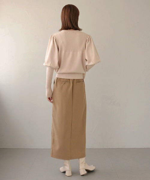 CLEIO(クレイオ)の「【CLEIO】ランダムリブパフスリーブニット(ニット/セーター・レディース・アイボリー/カーキ/ベージュ・FREE)」の15枚目の写真