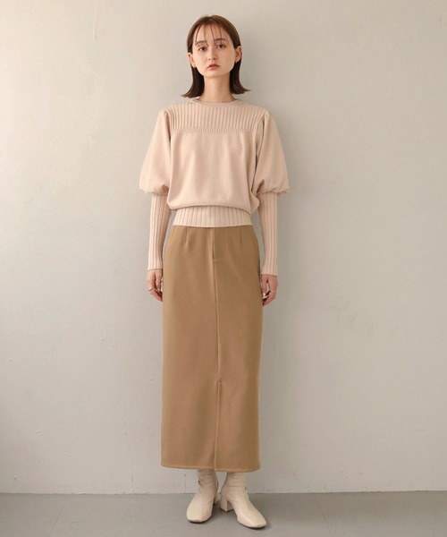 CLEIO(クレイオ)の「【CLEIO】ランダムリブパフスリーブニット(ニット/セーター・レディース・アイボリー/カーキ/ベージュ・FREE)」の13枚目の写真