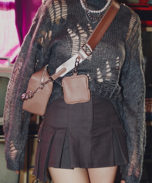 GAB GAB（ガブガブ）の「ダメージオーバーニット（ニット/セーター・レディース・マスタード/アイボリー/チャコールグレー・FREE）」の14枚目の写真