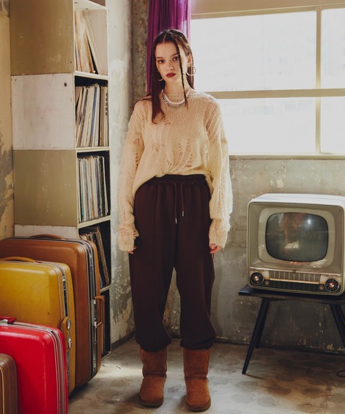 GAB GAB（ガブガブ）の「ダメージオーバーニット（ニット/セーター・レディース・マスタード/アイボリー/チャコールグレー・FREE）」の16枚目の写真