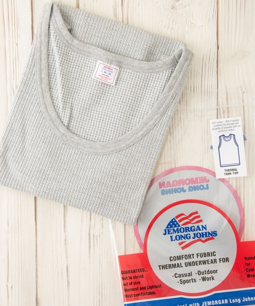 JEMORGAN（ジェーイーモーガン）の「【JEMORGAN/ジェーイーモーガン】ワッフルタンクトップ（タンクトップ・メンズ・ネイビー/杢グレー/ホワイト/カーキ/アイボリー/ブラック・X-LARGE/MEDIUM/LARGE）」の4枚目の写真