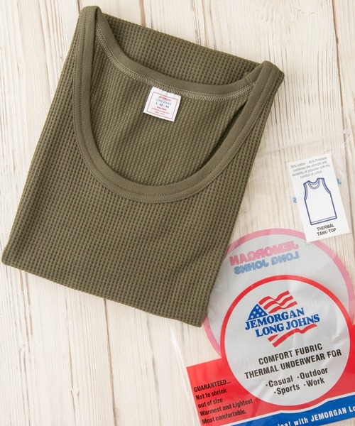 JEMORGAN（ジェーイーモーガン）の「【JEMORGAN/ジェーイーモーガン】ワッフルタンクトップ（タンクトップ・メンズ・ネイビー/杢グレー/ホワイト/カーキ/アイボリー/ブラック・X-LARGE/MEDIUM/LARGE）」の6枚目の写真