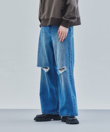 tk.TAKEO KIKUCHI | エクストラワイドダメージデニムパンツ(デニムパンツ)
