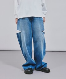 tk.TAKEO KIKUCHI | エクストラワイドダメージデニムパンツ(デニムパンツ)