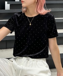INGNI | ストーン付ベロアTシャツ(Tシャツ/カットソー)