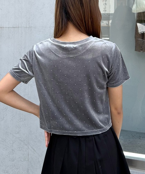 INGNI（イング）の「ストーン付ベロアTシャツ（Tシャツ/カットソー・レディース・ブラック/グレー/アイボリー・M）」の20枚目の写真