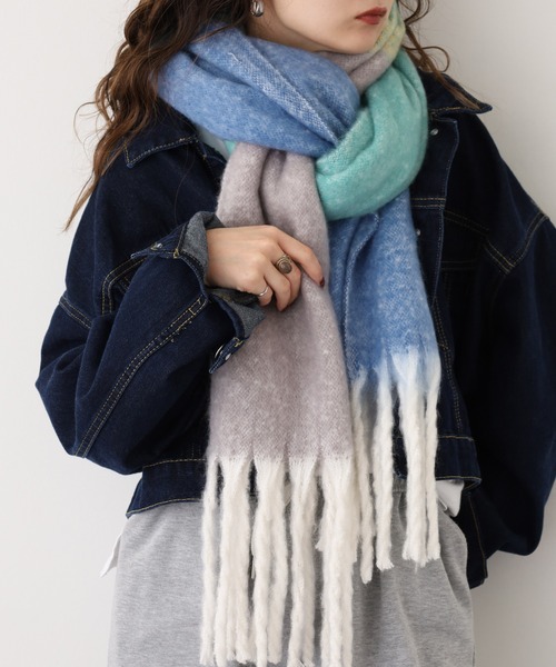 セール】PAGE ONE ボリュームフリンジマフラー（マフラー）｜FUNALIVE